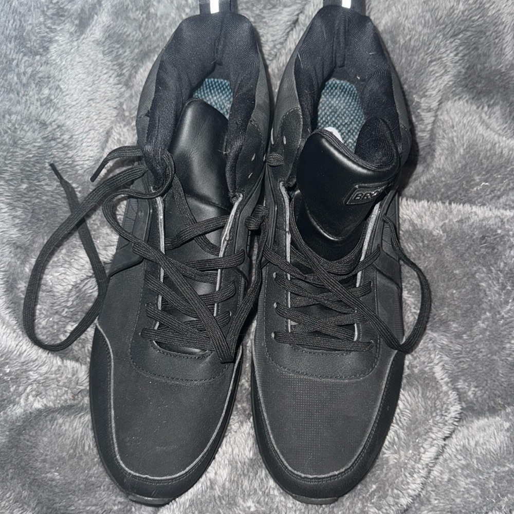 BRONAX Men's High Top Workout Gym Leather Training Sneakers, Size 48 or US 14
